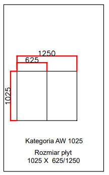 Płyta AW 1025 x 1250
