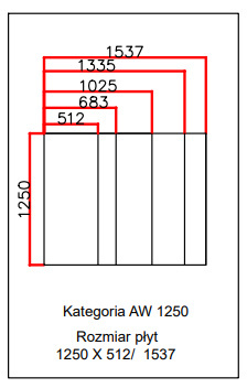 Płyta AW 1250 x 512 0,5 mm Płyta AW 1250 x 512 0,5 mm